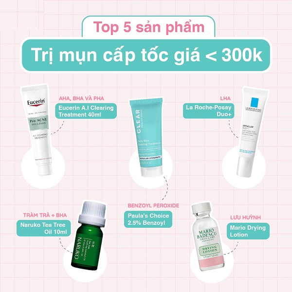 serum trị mụn ẩn giá dưới 300k