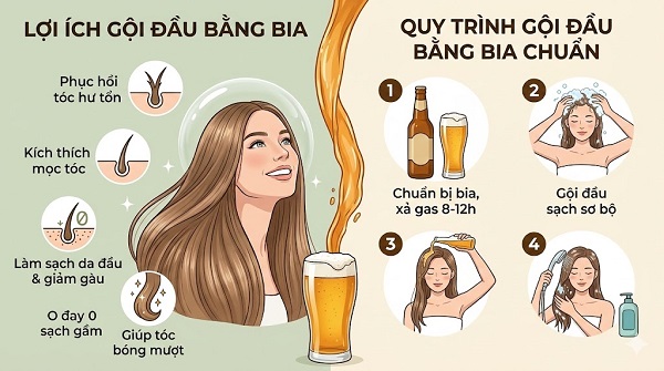 Gội đầu bằng bia có tốt không?