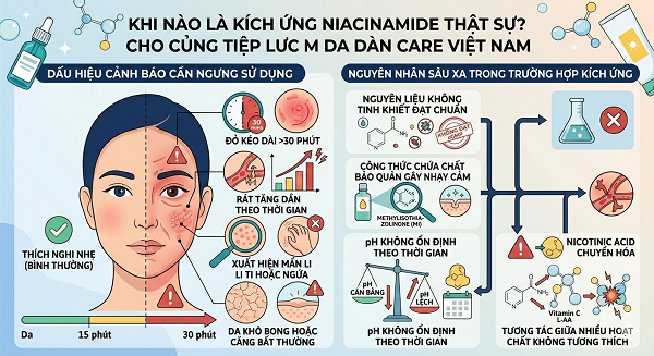 Niacinamide bị nóng mặt: Vì sao xảy ra?