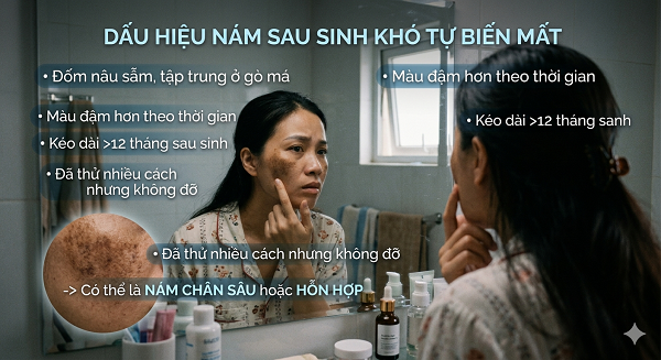 Nám sau sinh có tự hết không